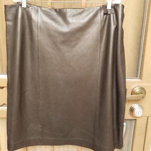 NWT TALBOTS BLACK LEATHER SKIRT MISSES SIZE 20
